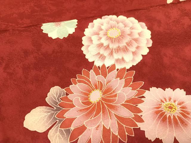 平和屋着物●豪華振袖 草花文 暈し染め ロング丈 正絹 逸品 AABH9636ph