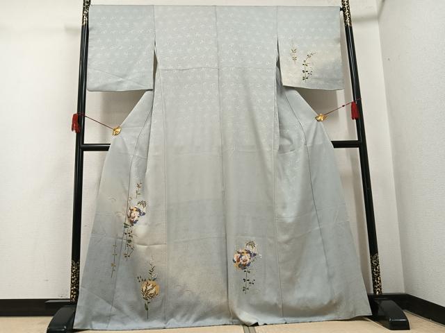 平和屋着物●訪問着 雪輪花文 暈し染め 金彩 正絹 逸品 AABH9650ph