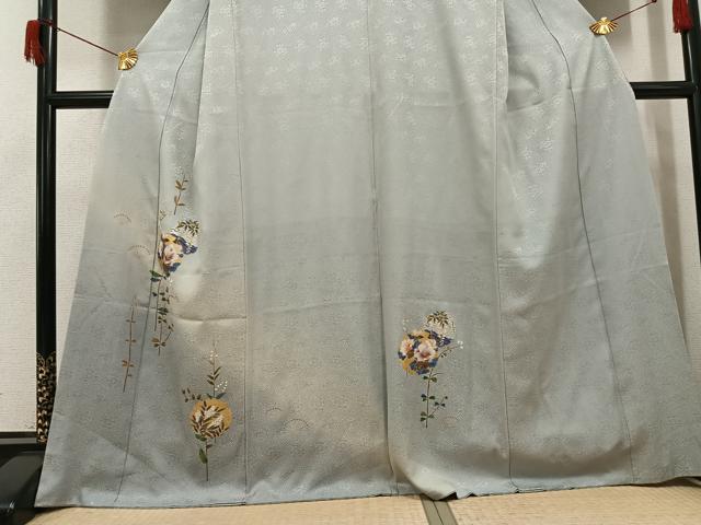 平和屋着物●訪問着 雪輪花文 暈し染め 金彩 正絹 逸品 AABH9650ph