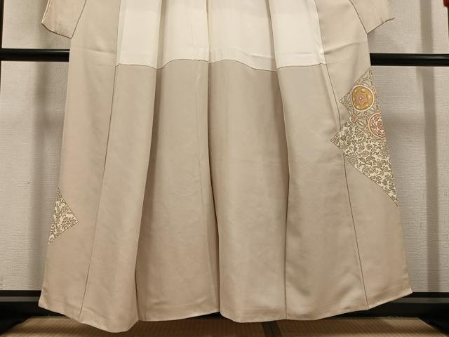 平和屋着物●豪華色留袖 駒刺繍 更紗唐草文 金彩 正絹 逸品 AABH9660ph