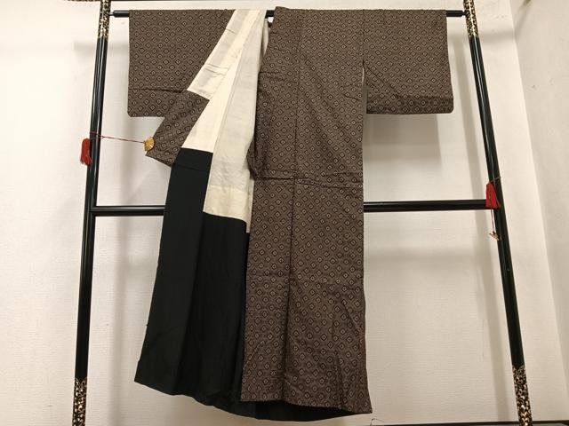 平和屋着物●アンティーク大島 本場大島紬 菱文 正絹 逸品 AABH9662ph