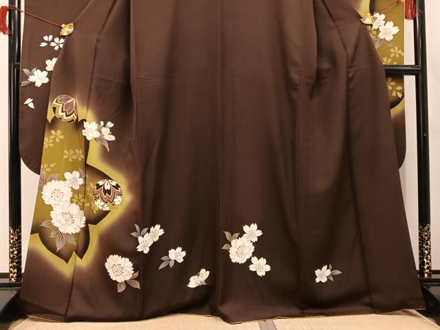 平和屋着物●豪華振袖 舞桜文 暈し染め 金彩 正絹 逸品 AABH9666ph