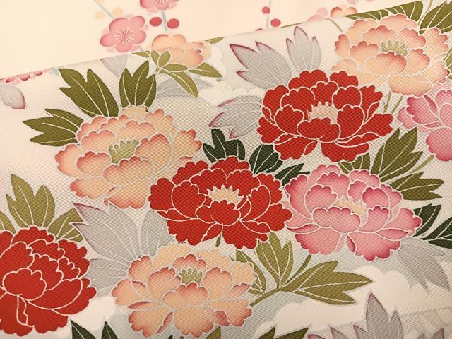 平和屋着物●訪問着 友禅 草花文 正絹 逸品 AABH9668ph