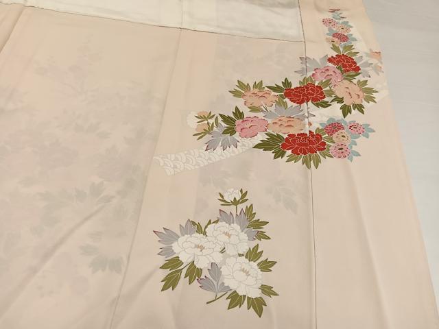 平和屋着物●訪問着 友禅 草花文 正絹 逸品 AABH9668ph