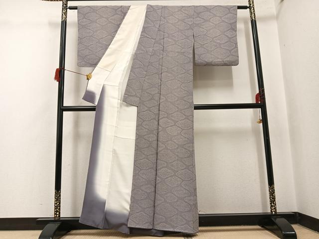 平和屋着物●上質な小紋 幾何学文様 正絹 逸品 AABH9676ph