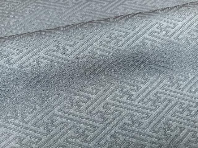 平和屋着物●上質な色無地 紗綾形地紋 藍鼠色 正絹 逸品 AABH9677ph