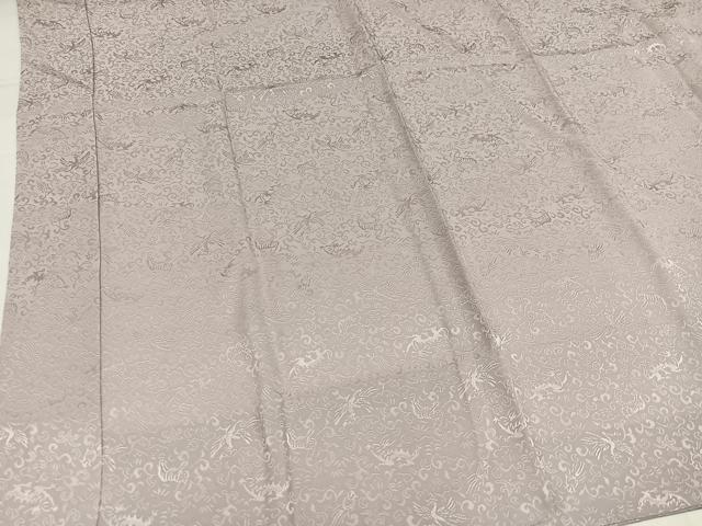 平和屋着物●長襦袢 無双仕立て 四神鳥獣地紋 色無地 素色 正絹 逸品 AABH9685ph