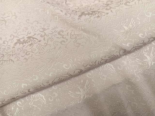 平和屋着物●長襦袢 無双仕立て 四神鳥獣地紋 色無地 素色 正絹 逸品 AABH9685ph