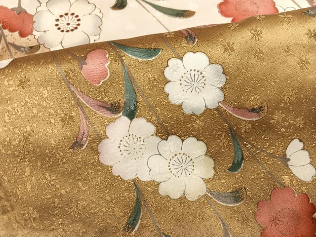 平和屋着物●訪問着 枝垂れ桜文 暈し染め 金彩 正絹 逸品 AABH9691ph