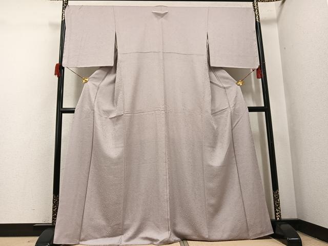 平和屋着物●上質な色無地 草花地紋 枯野色 さが美扱い 正絹 逸品 AABH9708ph