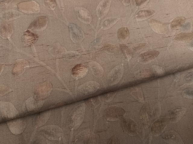 平和屋着物●訪問着 作家物 染人 紬地 手描き 枝葉文 正絹 逸品 未使用 AABH9715ph