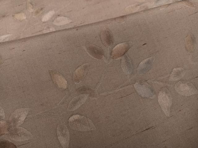 平和屋着物●訪問着 作家物 染人 紬地 手描き 枝葉文 正絹 逸品 未使用 AABH9715ph