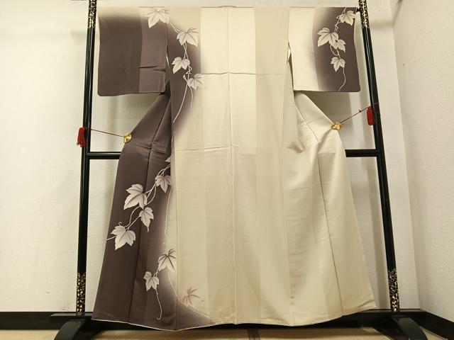 平和屋着物●京都の名門ブランド 銀花仙 訪問着 蔦の葉文 暈し染め 正絹 逸品 AABH9720ph
