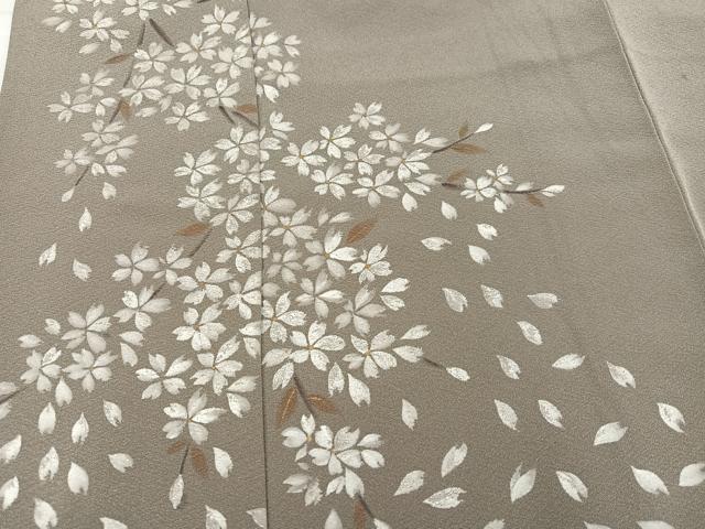 平和屋着物●訪問着 作家物 手描き 舞桜文 正絹 逸品 AABH9723ph
