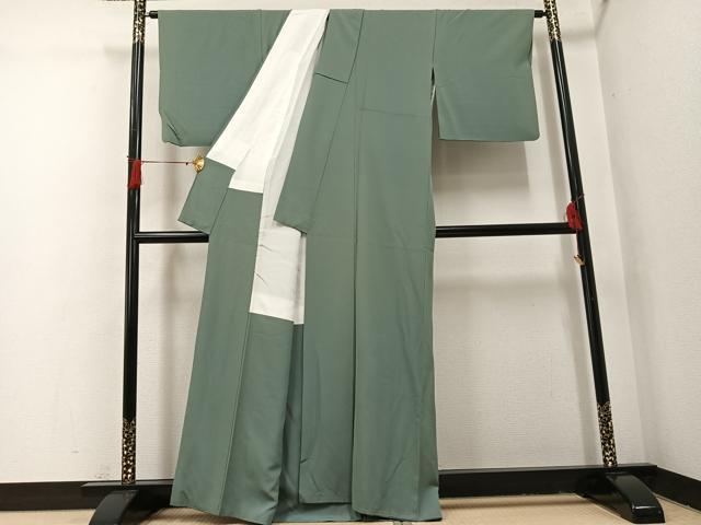 平和屋着物●上質な色無地 岩井茶色 正絹 逸品 AABH9724ph