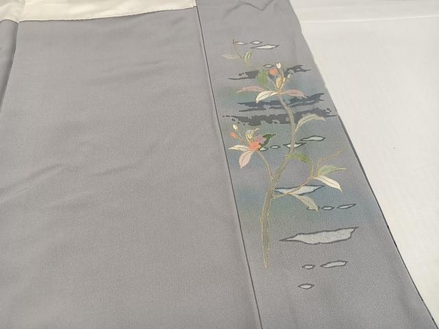 平和屋着物●訪問着 友禅 作家物 枝花文 暈し染め 金彩 正絹 逸品 AABH9733ph