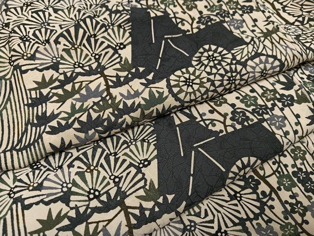 平和屋着物●上質な小紋 型染め 松竹梅風景文 正絹 逸品 AABH9740ph