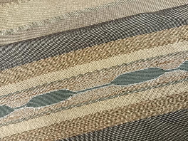 平和屋着物●京の名門 じゅらく謹製 紬 訪問着 漢方草木染め 横段文 眼鏡織 正絹 逸品 AABH9755ph