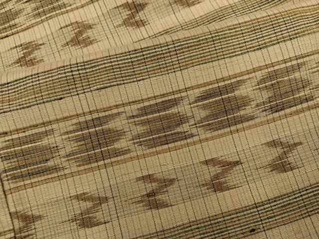 平和屋着物●上質な紬 横段文 正絹 逸品 AABH9758ph