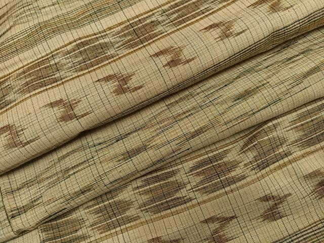 平和屋着物●上質な紬 横段文 正絹 逸品 AABH9758ph