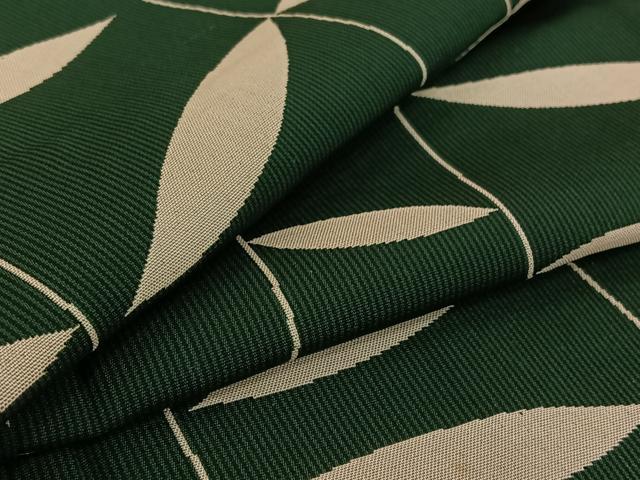 平和屋着物▽お召 単衣 立涌草葉文 正絹 逸品 AABH9770jh