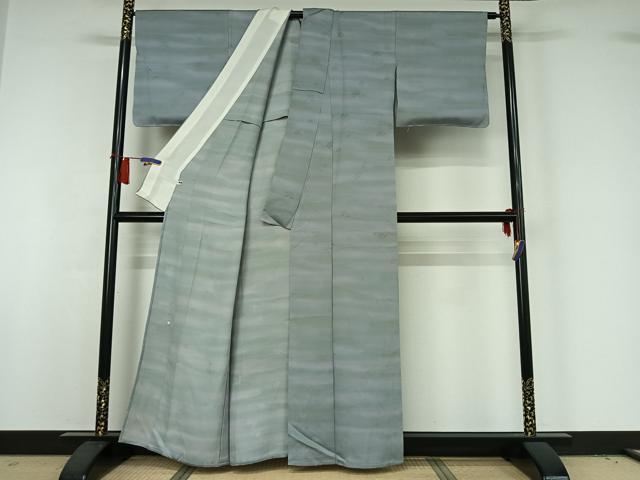 平和屋着物▽に志山染匠 西山謙一 小紋 単衣 霞文 暈し染め 正絹 逸品 AABH9777jh