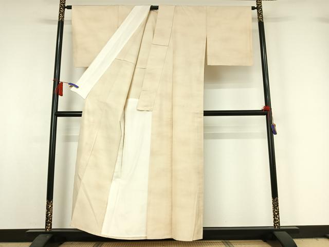 平和屋着物▽上質な紬 単衣 霞文 正絹 逸品 AABH9793jh