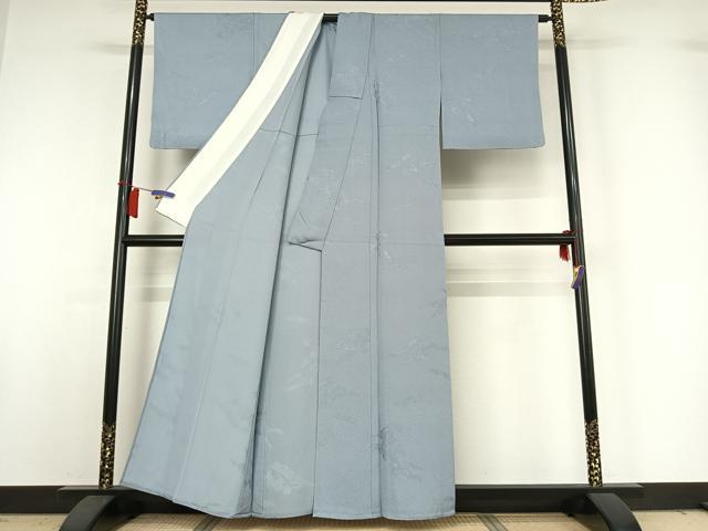 平和屋着物▽江戸小紋 単衣 草花文 正絹 逸品 AABH9797jh