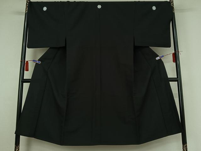 平和屋着物▽男性 単衣 黒紋付 暗黒色 キングサイズ 洗える着物 AABH9805jh