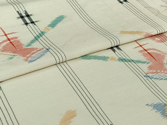 平和屋着物▽上質な紬 単衣 けん玉 独楽 正絹 逸品 AABH9806jh