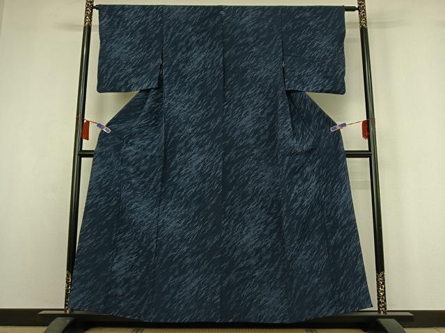 平和屋着物▽上質な小紋 単衣 霞文 正絹 逸品 AABH9807jh