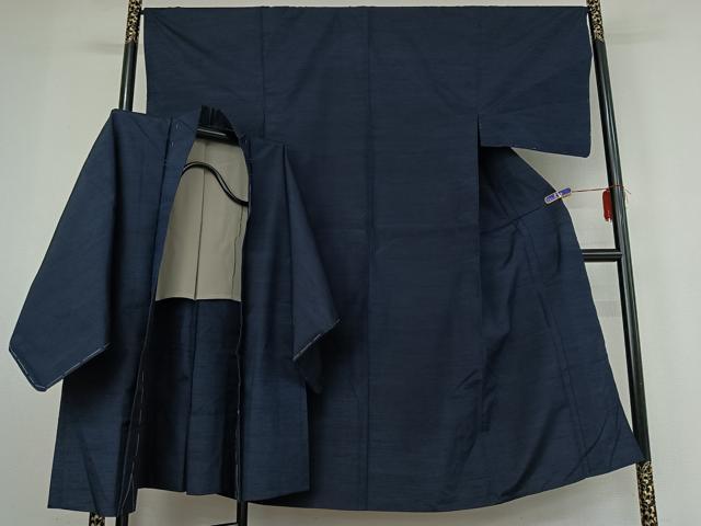 平和屋着物▽男性 紬 単衣 アンサンブル 霞文 正絹 逸品 未使用 AABH9811jh
