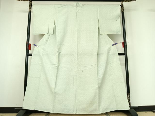 平和屋着物▽上質な紬 単衣 七宝文 正絹 逸品 AABH9814jh