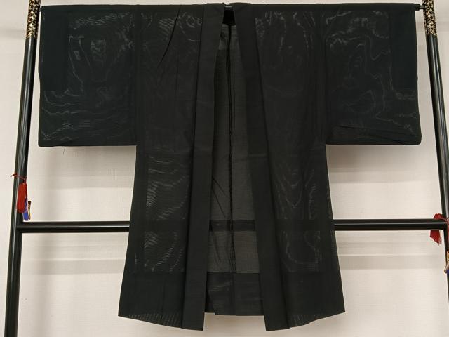 平和屋着物▽男性 羽織 スリーシーズン 春夏秋 塵除け 暗黒色 正絹 逸品 AABH9817jh