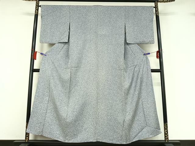 平和屋着物▽上質な小紋 単衣 霞文 たたき染め 正絹 逸品 AABH9827jh