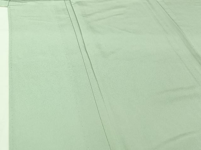 平和屋着物▽上質な色無地 単衣 白緑色 正絹 逸品 AABH9829jh
