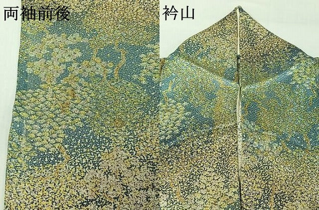 平和屋着物▽上質な小紋 単衣 樹林文 正絹 逸品 AABH9837jh