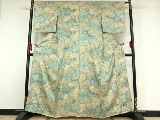 平和屋着物▽上質な小紋 単衣 樹林文 正絹 逸品 AABH9837jh