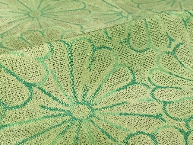 平和屋着物▽上質な紬 単衣 花尽くし文 正絹 逸品 AABH9858jh