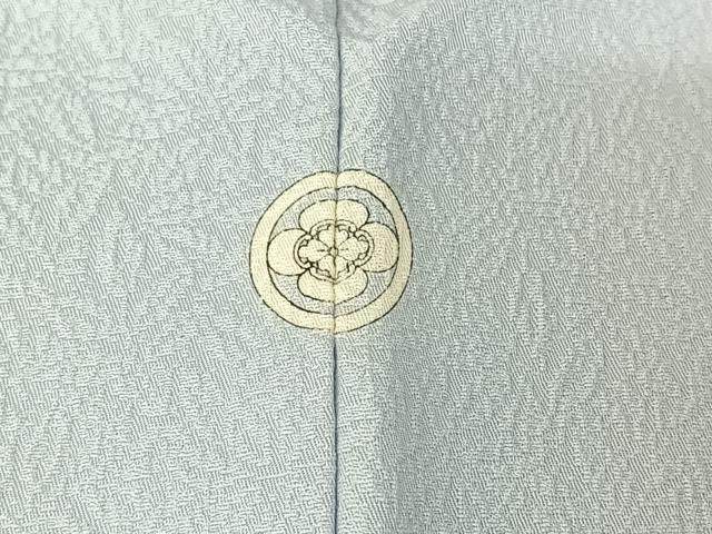 平和屋着物▽色無地 単衣 松竹梅地紋 白藍色 洗える着物 AABH9869jh