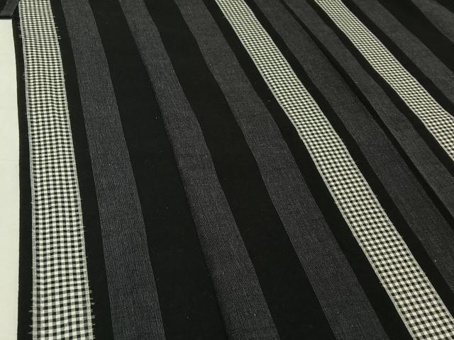 平和屋着物▽小紋 単衣 間道 ロング丈 AABH9871jh