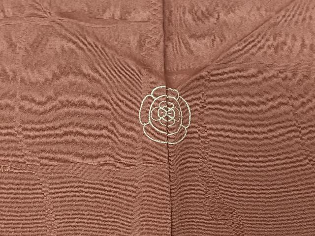 平和屋着物▽上質な色無地 単衣 吉祥地紋 退紅色 正絹 逸品 AABH9878jh