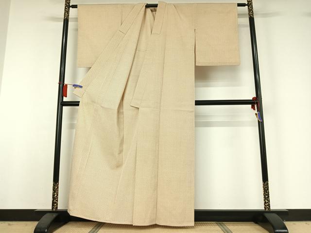 平和屋着物▽本塩沢 単衣 十字絣 正絹 逸品 AABH9881jh