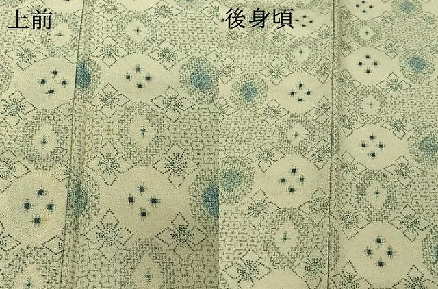 平和屋着物▽お召 単衣 花菱文 正絹 逸品 AABH9882jh