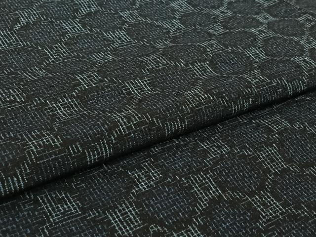 平和屋着物▽上質な紬 単衣 丸文 正絹 逸品 AABH9883jh