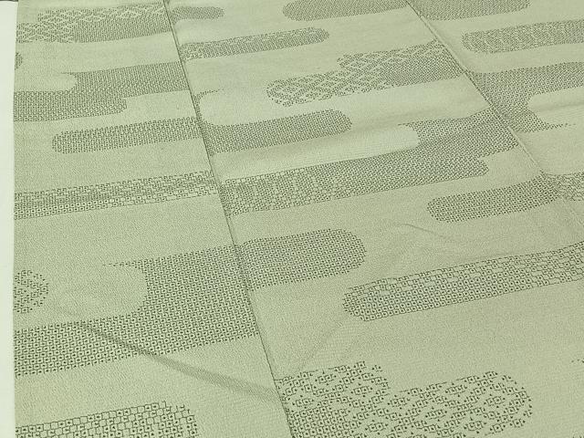 平和屋着物▽本塩沢 単衣 90亀甲 霞文 正絹 逸品 AABH9885jh