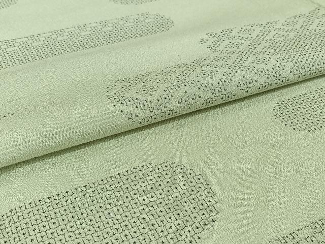 平和屋着物▽本塩沢 単衣 90亀甲 霞文 正絹 逸品 AABH9885jh