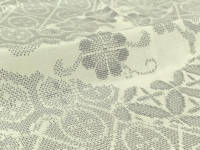 平和屋着物▽上質な紬 単衣 七宝花文 正絹 逸品 AABH9886jh