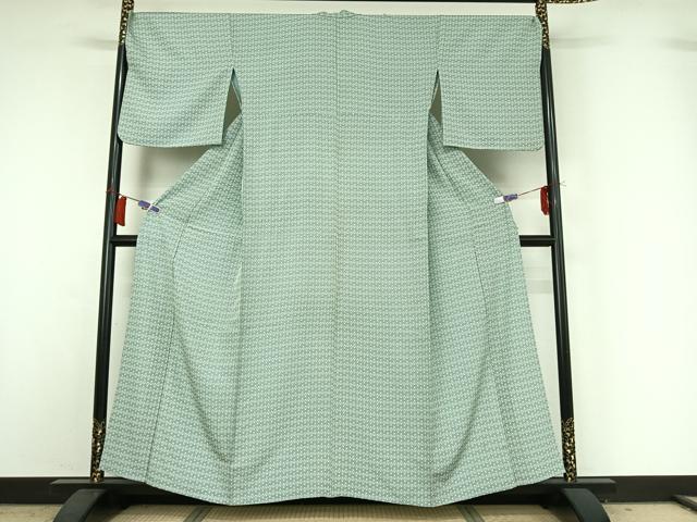 平和屋着物▽上質な小紋 単衣 横段文 正絹 逸品 AABH9889jh