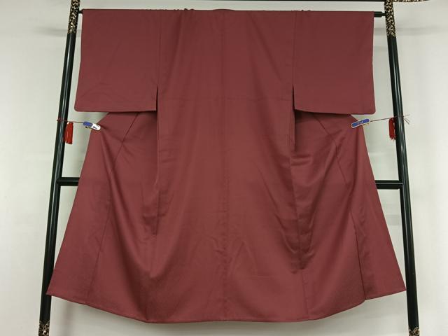 平和屋着物▽男性 色無地 単衣 文字地紋 長春色 洗える着物 AABH9902jh